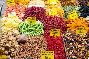 droog fruit van kruid bazaar, Istanbul foto