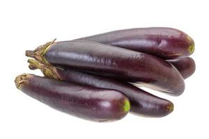 Aziatisch aubergine Aan wit foto