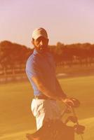 golfspeler portret Bij golf Cursus foto