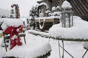 winter tijd in een Duitse tuin foto