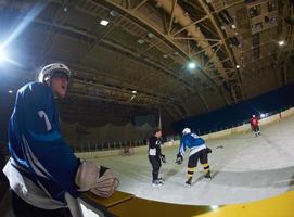 ijs hockey spelers Aan bank foto