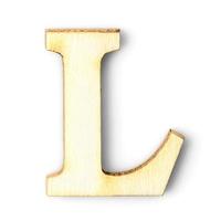 houten alfabet brief met laten vallen schaduw l foto