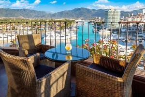 Mexico, puerto vallarta el Faro vuurtoren met panoramisch visie van jachthaven van restaurant Aan top foto