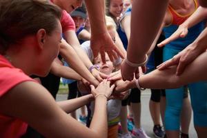 joggen mensen groep veel plezier foto