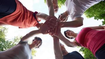 joggen mensen groep veel plezier foto