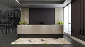 3d geven ontvangst kamer - modern minimalistische interieur ontwerp concept foto
