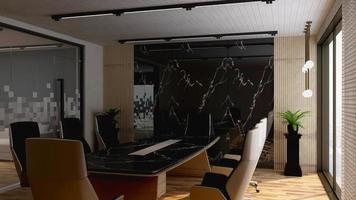 3d render moderne vergaderruimte mockup - kantoor interieur foto