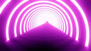 3d roze neon circulaire tunnel foto