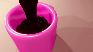 3d roze kop van koffie foto