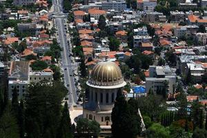 Haifa Israël juni 13, 2020. Haifa - een haven stad Aan de middellandse Zee kust foto