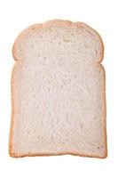 plak van wit brood tegen de wit achtergrond foto