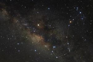 sterrenbeeld scorpius en melkachtig manier heelal foto