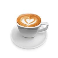 latte kunst koffie Aan wit achtergrond foto