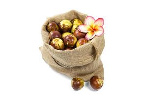 Chinese jujube in zak geïsoleerd Aan wit achtergrond foto