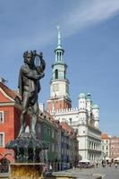 poznan, Polen - september 16, 2014. fontein van Apollo in Poznan Aan september 16, 2014. niet geïdentificeerd mensen foto