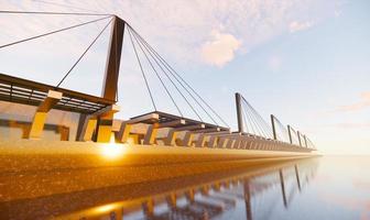 gouden uur schijnend de gebouw foto