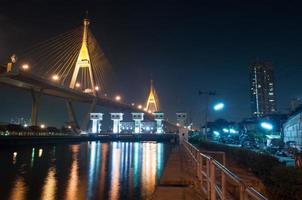 bhumipolbrug in Bangkok van Thailand foto