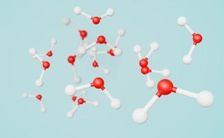 rood wit molecuul of atoom voor wetenschap achtergrond , abstract structuur chemisch ,3d illustratie of 3d geven foto