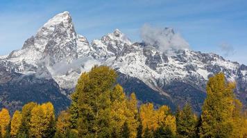 herfst kleuren in de groots teton nationaal park foto