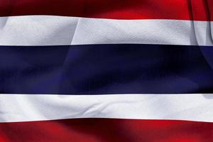 3D-illustratie van een vlag van thailand - realistische wapperende stoffen vlag foto