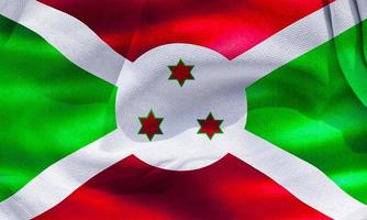 vlag van burundi - realistische wapperende stoffen vlag foto