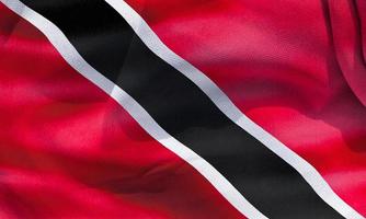 3D-illustratie van een vlag van trinidad en tobago - realistische wapperende stoffen vlag foto