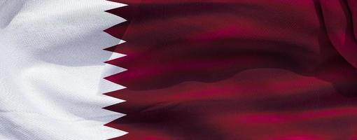 3D-illustratie van een vlag van qatar - realistische wapperende stoffen vlag foto