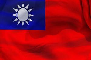 3D-illustratie van een vlag van Taiwan - realistische wapperende stoffen vlag foto