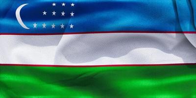 3D-illustratie van een vlag van Oezbekistan - realistische wapperende stoffen vlag foto