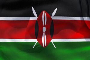 3D-illustratie van een vlag van Kenia - realistische wapperende stoffen vlag foto