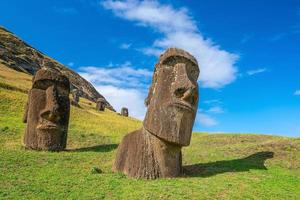 de oude moai Aan Pasen eiland van Chili foto