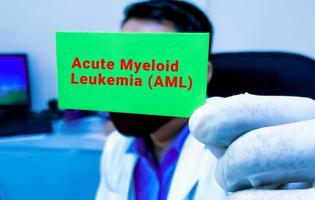 acuut myeloïde leukemie of aml medisch termijn voor gezondheidszorg concept. foto