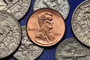 munten van de VS. ons cent. Abraham Lincoln