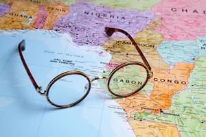 bril op een kaart - Gabon