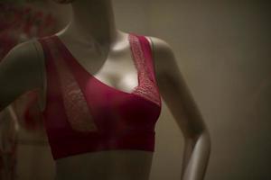 mannequin shows vrouwen kleren. details van kleding op te slaan. foto