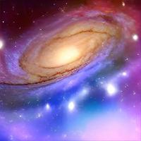 gekleurde nevel en Open TROS van sterren in de universum. foto