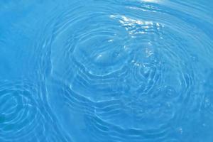 onscherp wazig transparant blauw gekleurde Doorzichtig kalmte water oppervlakte structuur met spatten en bubbel. modieus abstract natuur achtergrond. water Golf in zonlicht met kopiëren ruimte. blauw waterverf schijnt. foto