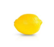 geel citroen Aan een wit achtergrond geïsoleerd met schaduw en reflectie. citrus fruit, vitamine c. foto