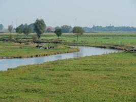 ditzum,duitsland,2020-the klein dorp van ditzum Bij de rivier- ems in Duitsland foto