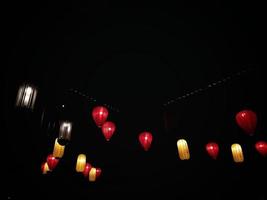 papier lantaarn Bij nacht, Bij een Chinese festival Bij pantai inda kapuk. foto