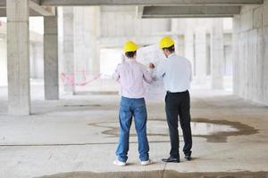 team van architecten Aan constructie plaats foto