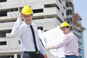 team van architecten Aan constructie plaats foto