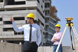 team van architecten Aan constructie plaats foto