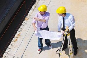 team van architecten Aan constructie plaats foto