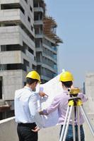 team van architecten Aan constructie plaats foto