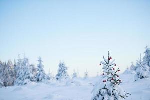 Kerstmis ballen Aan boom foto