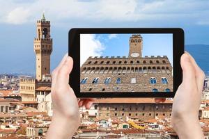 toerist foto's facade van palazzo vecchio foto