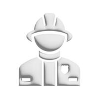 brandweerman icoon 3d ontwerp voor toepassing en website presentatie foto