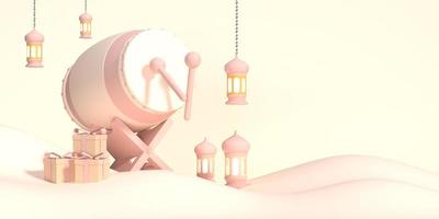 3d Ramadan Islamitisch element foto