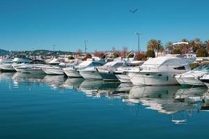 weergave van jachten in de jachthaven van cannes, frankrijk foto